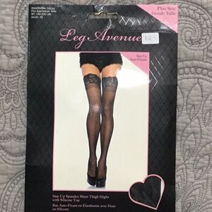 Leg Avenue Black Sheer Thigh Highs